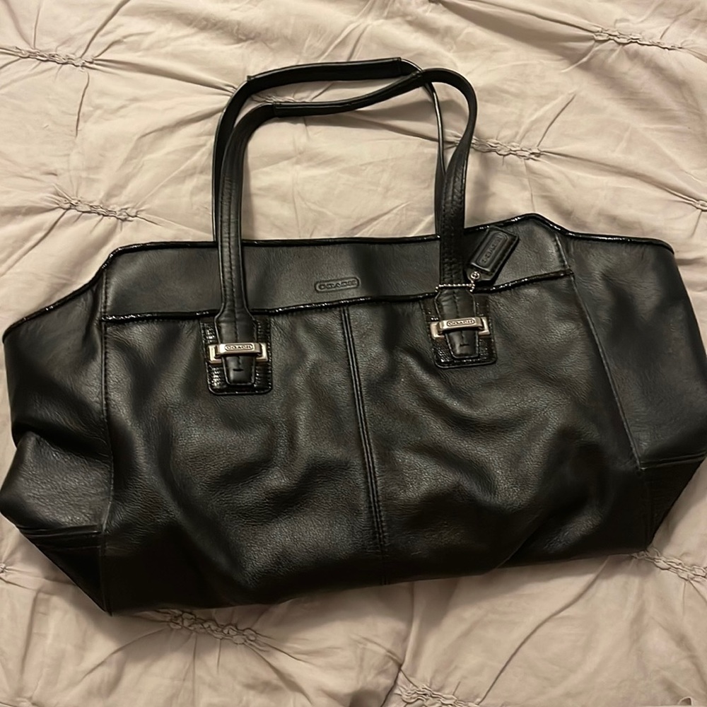 Black leather Coach Purse